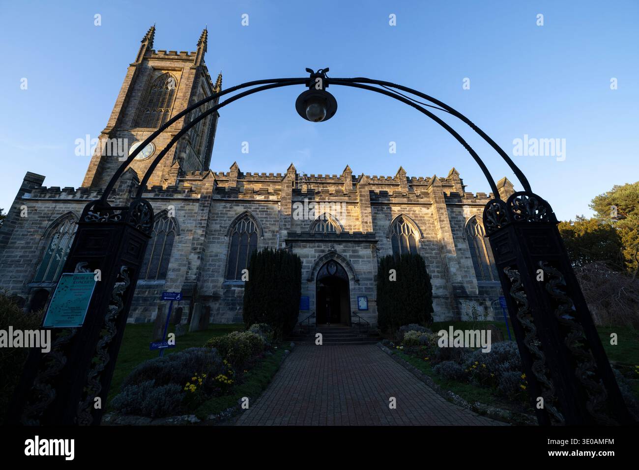 St Swithun's Church in East Grinstead, market town in West Sussex, England, near the East Sussex, Surrey, and Kent borders Stock Photo
