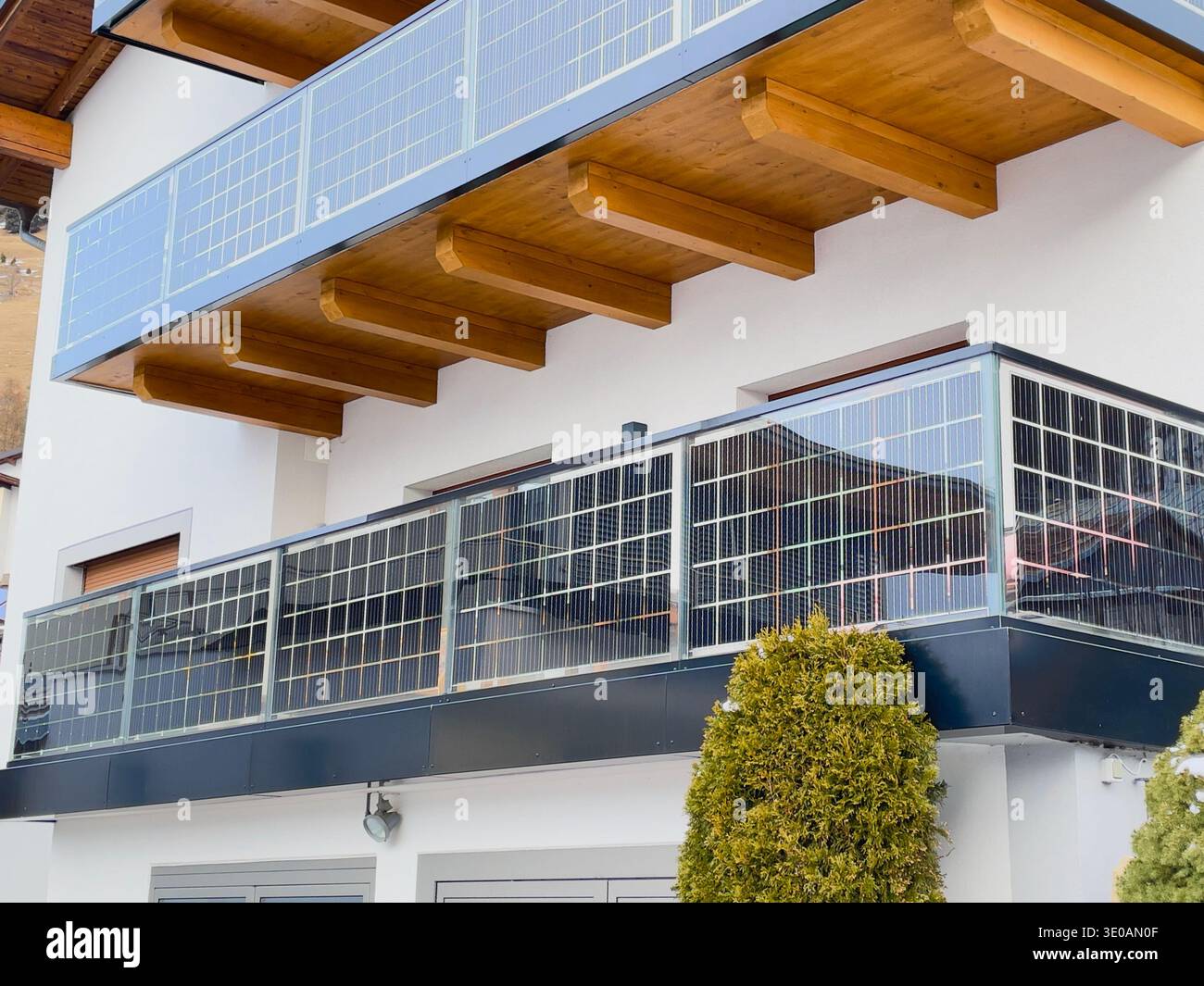Vertical Solar Panels Integrated into Balcony Railings, Sustainable ...