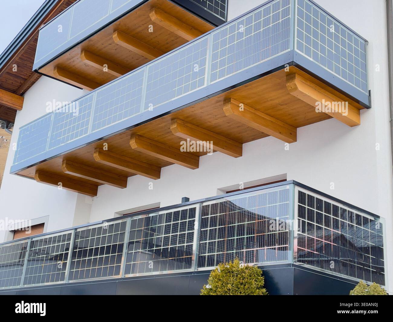 Vertical Solar Panels Integrated into Balcony Railings, Sustainable ...