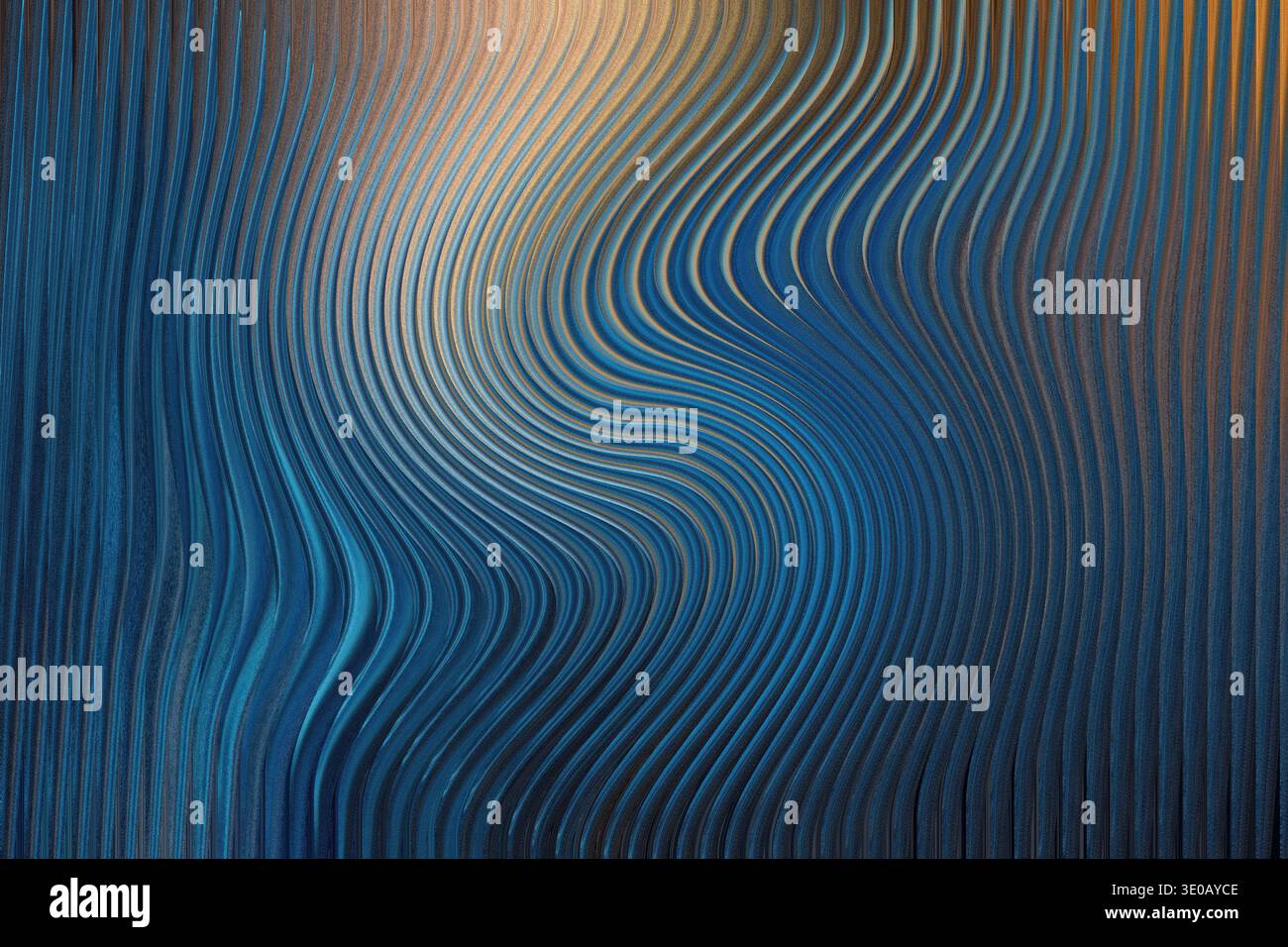 Abstract background with blurred streaks of blue gold and black creating a dynamic composition Stock Photo