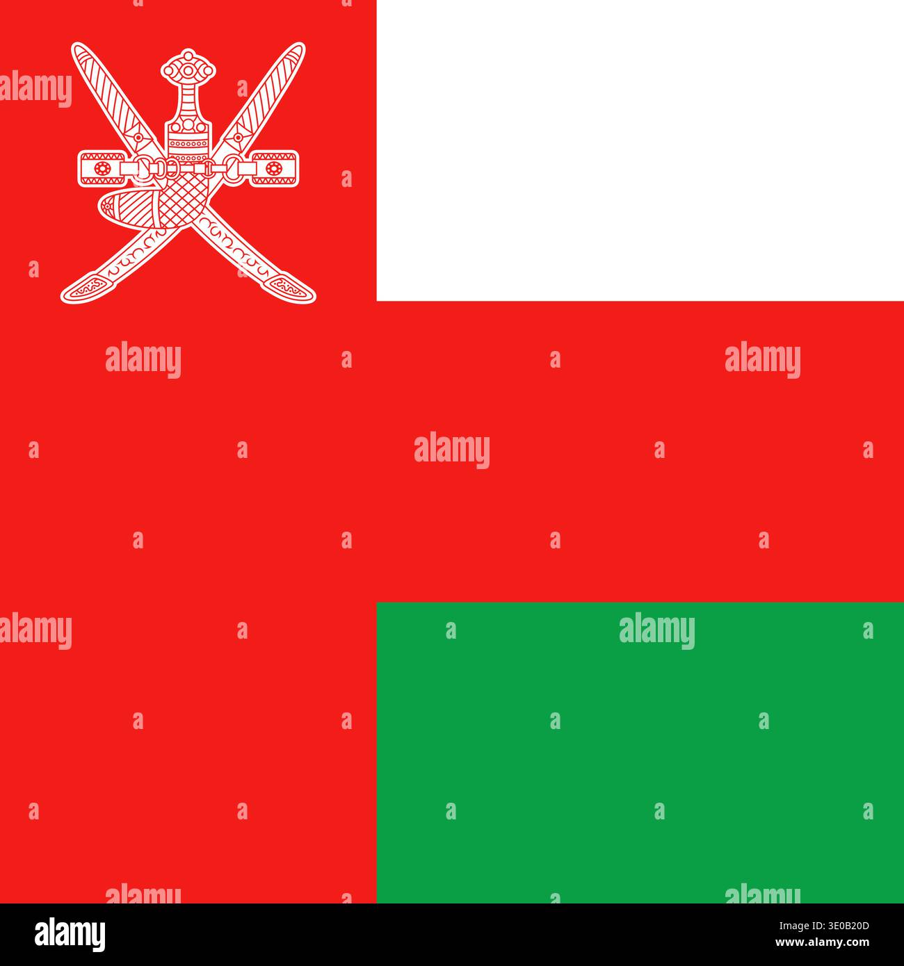 Flag of Oman - square variant Stock Vector