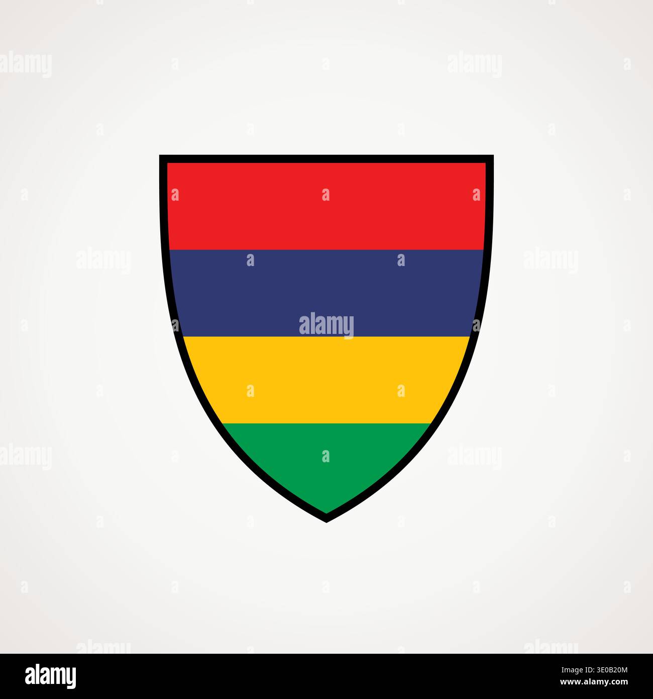 Shield with flag of Mauritius Stock Vector