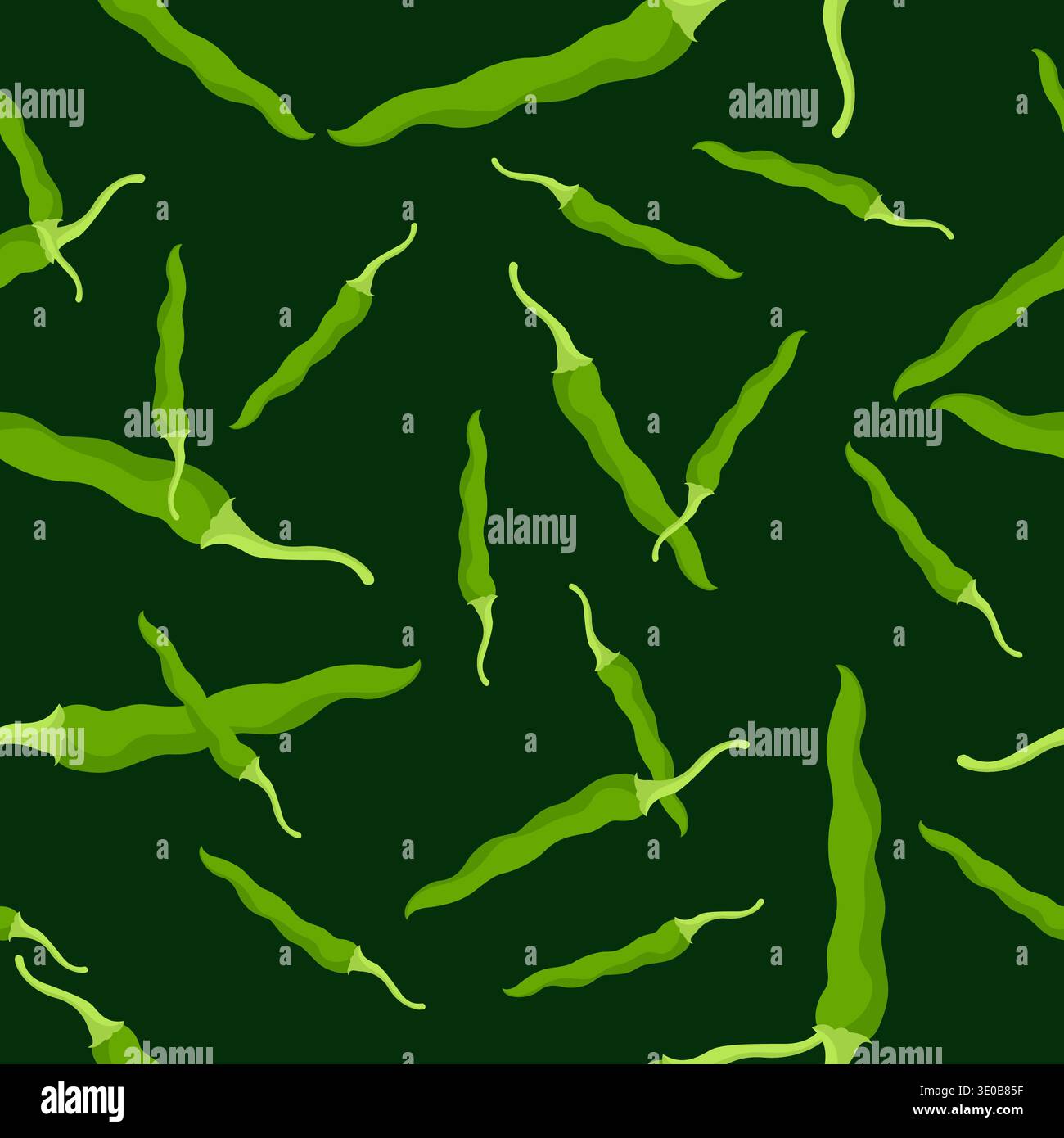 Green Chili Seamless Pattern Vector. Hot Pepper Vegetable Background Stock Vector