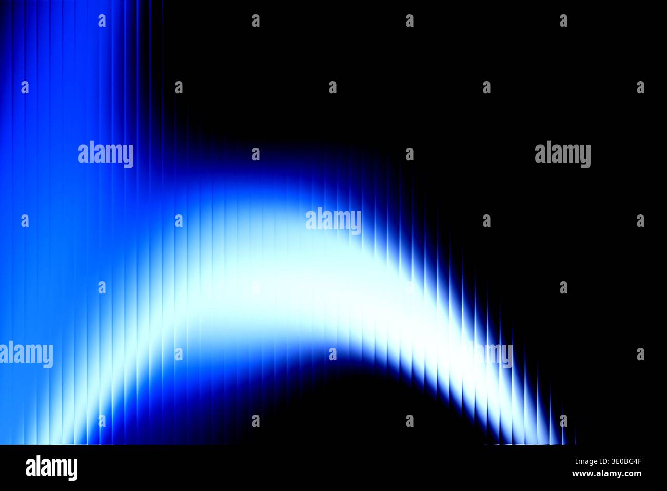A vibrant blue and white abstract light streak curves across a dark ...