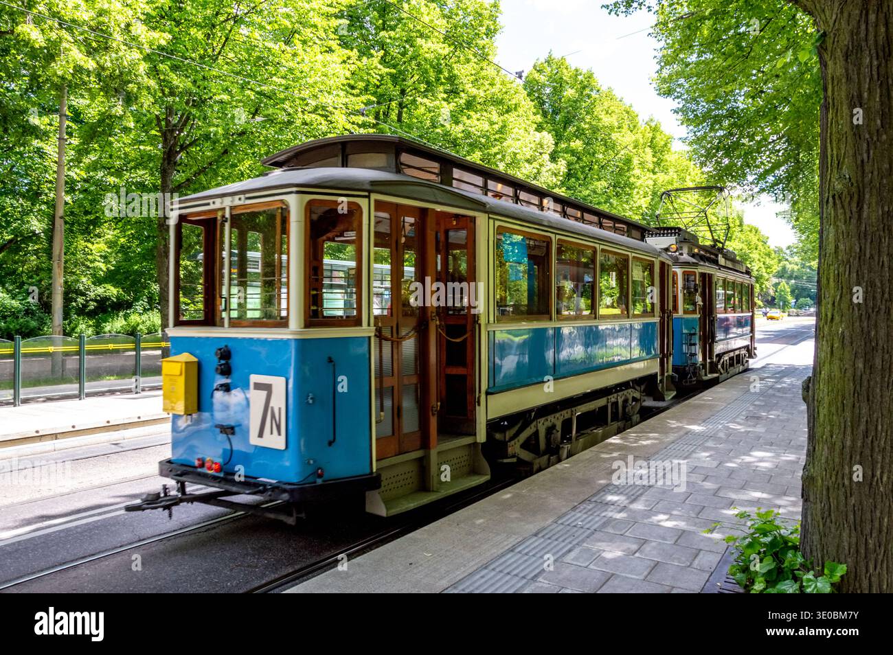 Stockholm, Djurgårdslinie, tram, Norrmalmstorg, Waldemarsudde Stock Photo
