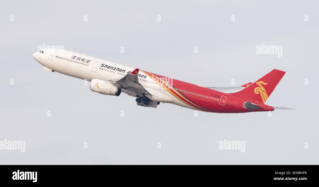 Shenzhen Airlines Airbus A330-300 airplane takes off from
