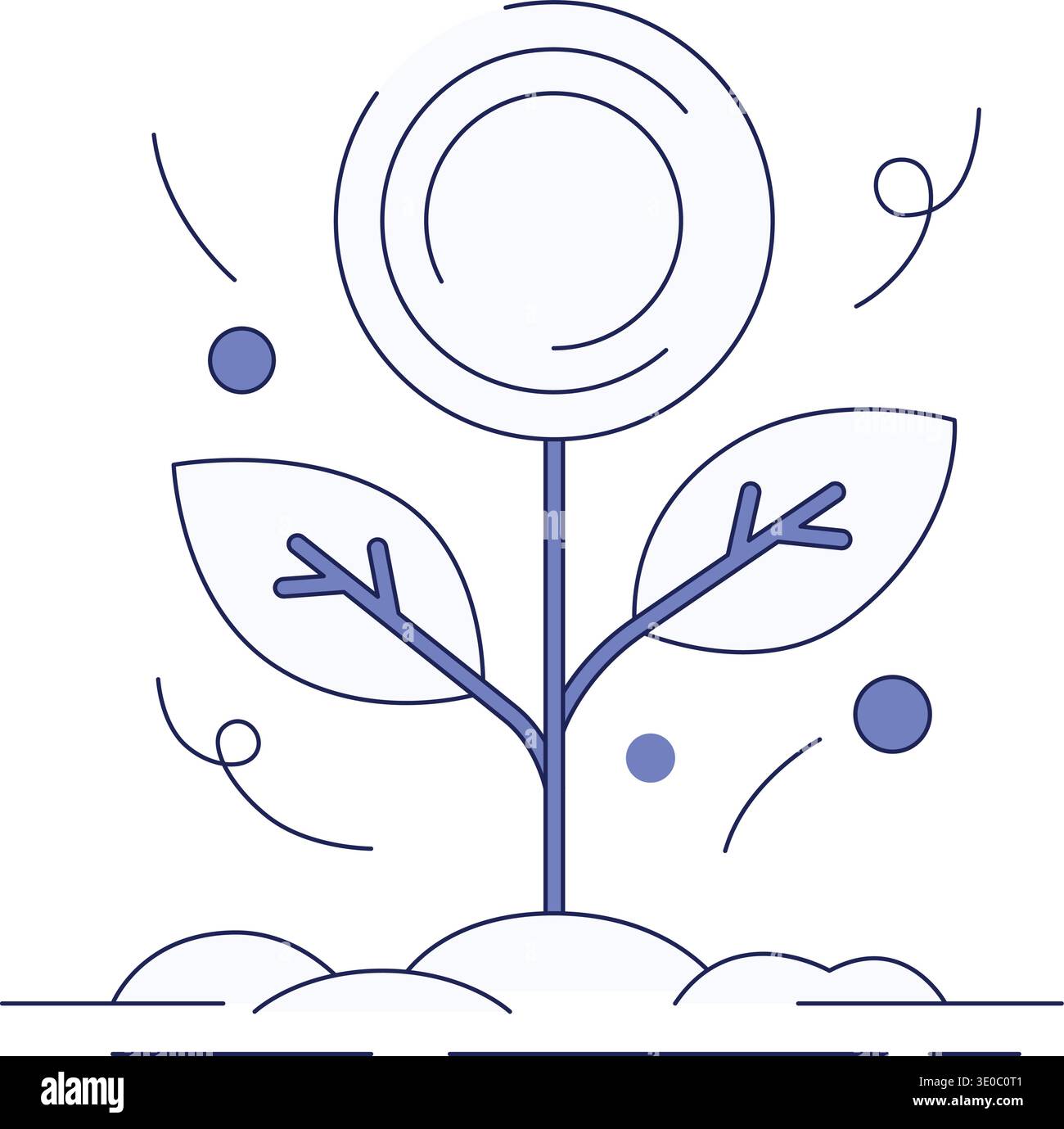 Plant with Light Bulb Flower - Sustainable Growth and Innovation Vector ...