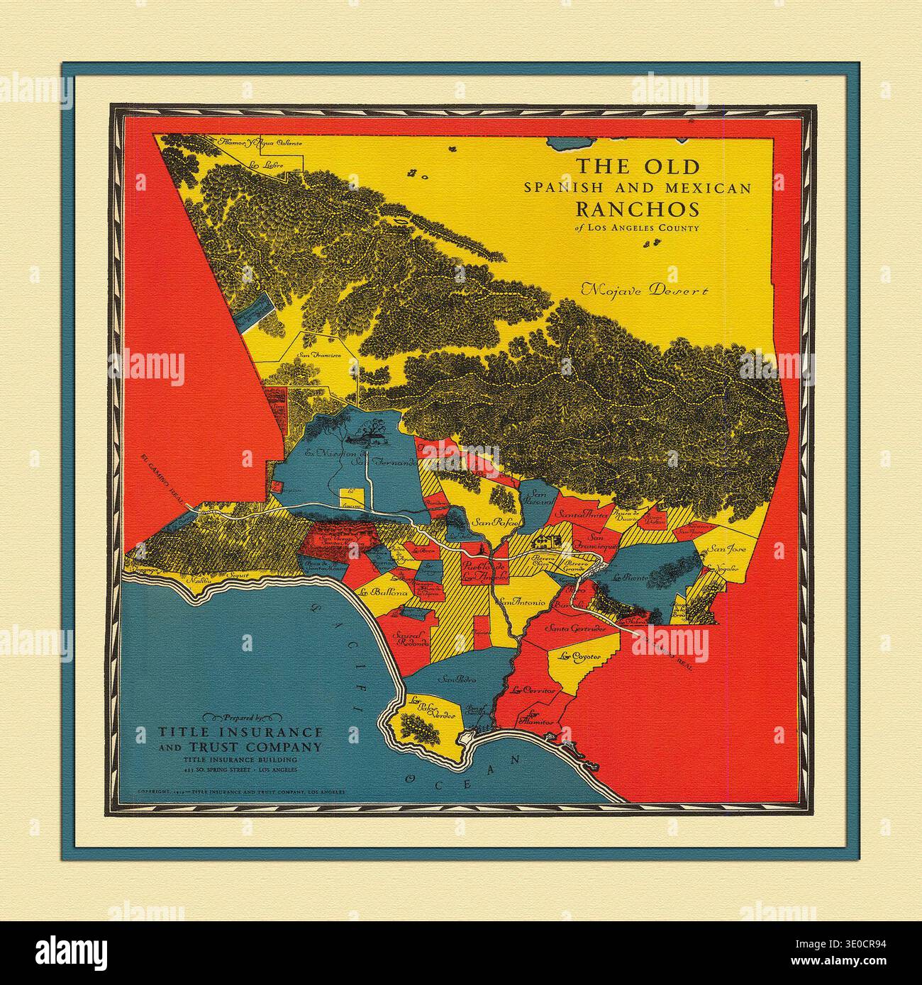 Map of old los angeles ranchos 1929 hi-res stock photography and images ...