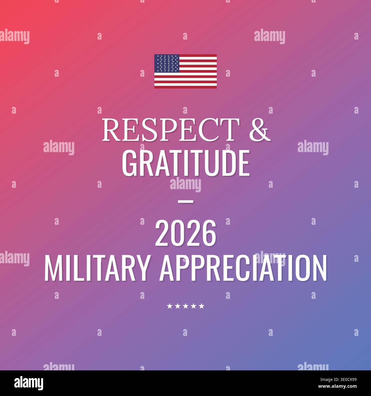 Respect And Gratitude 2026 Military Appreciation Stock Vector