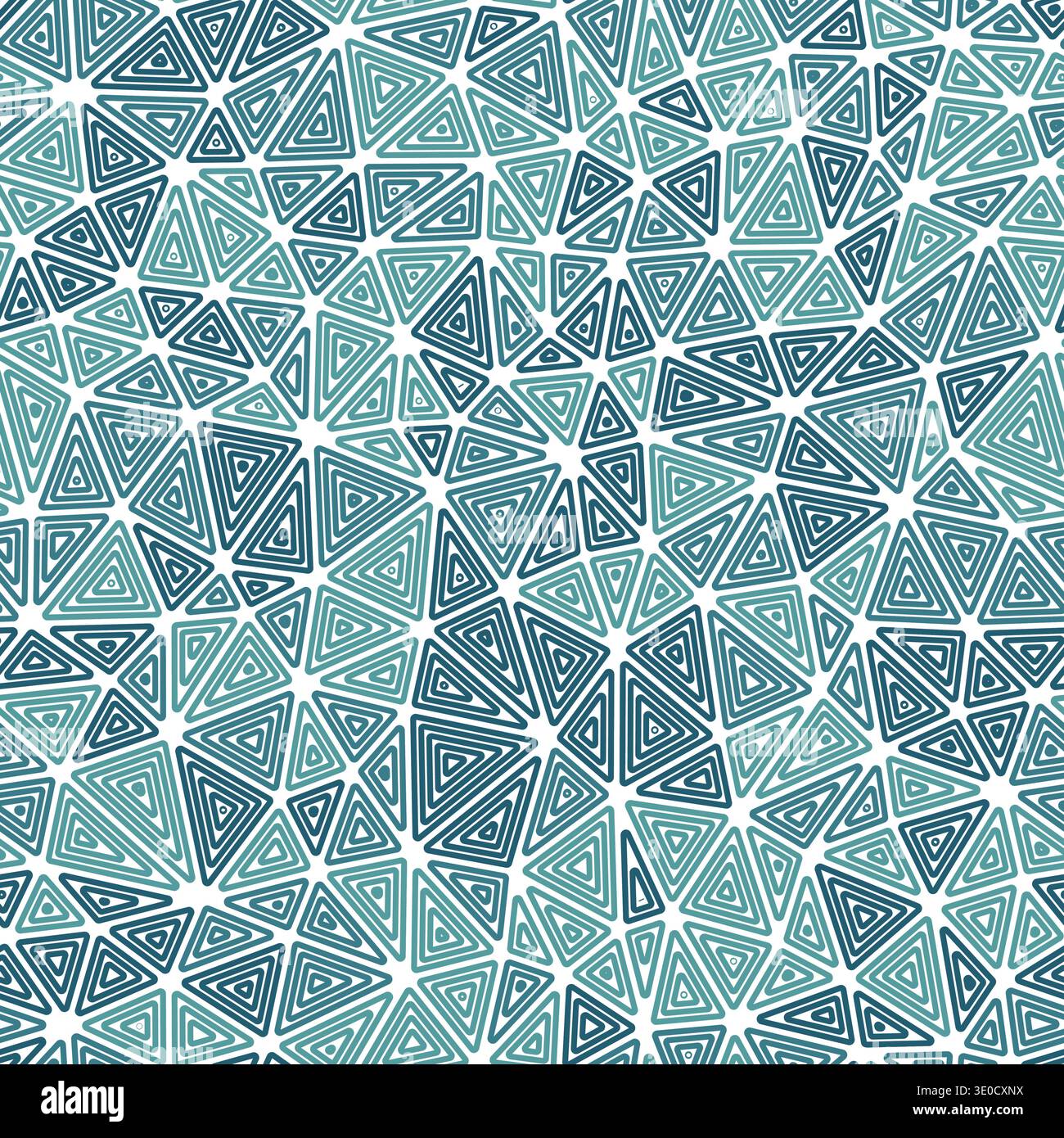 Mosaic background. Multiple repeated inner triangles. Compact triangles size. Multiple colors style. Seamless pattern. Amazing vector tiles. Stock Vector