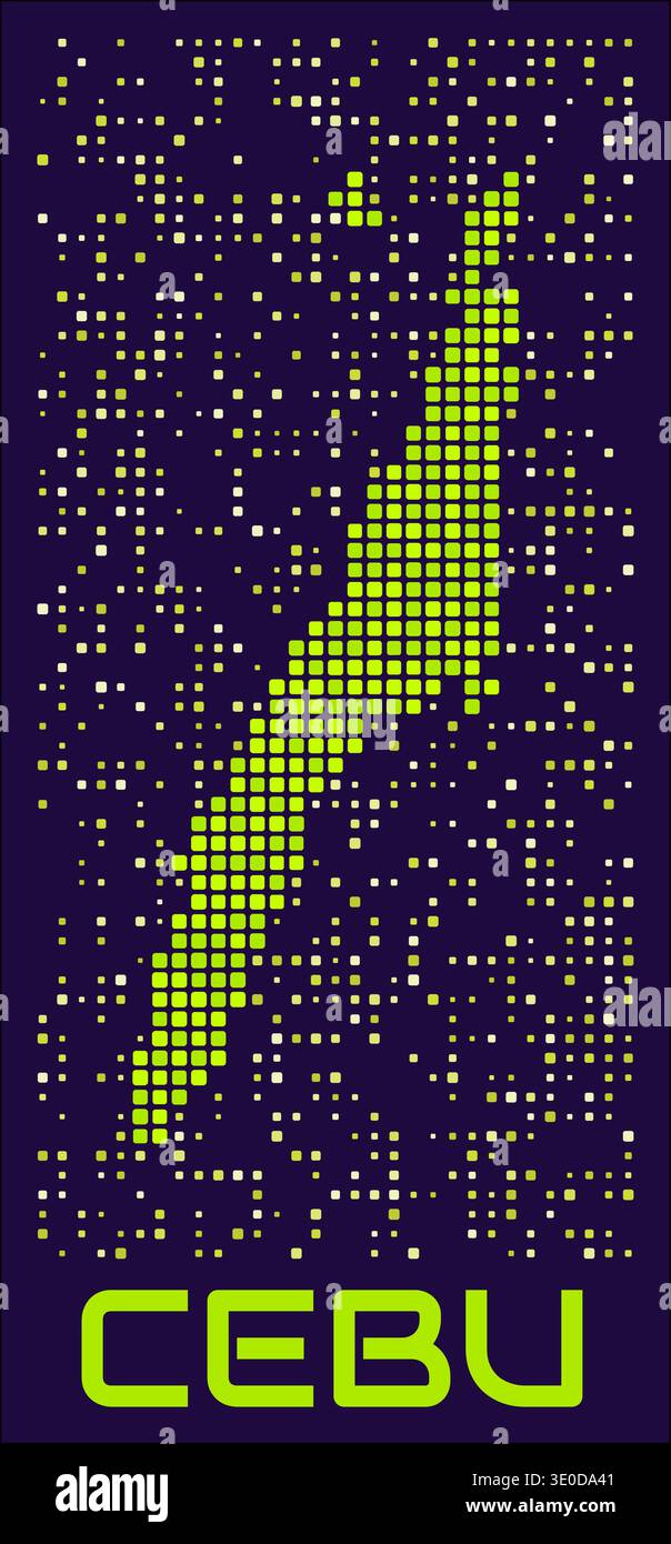 Cebu dots map. Philippines. Digital style shape of the island. Cebu map ...