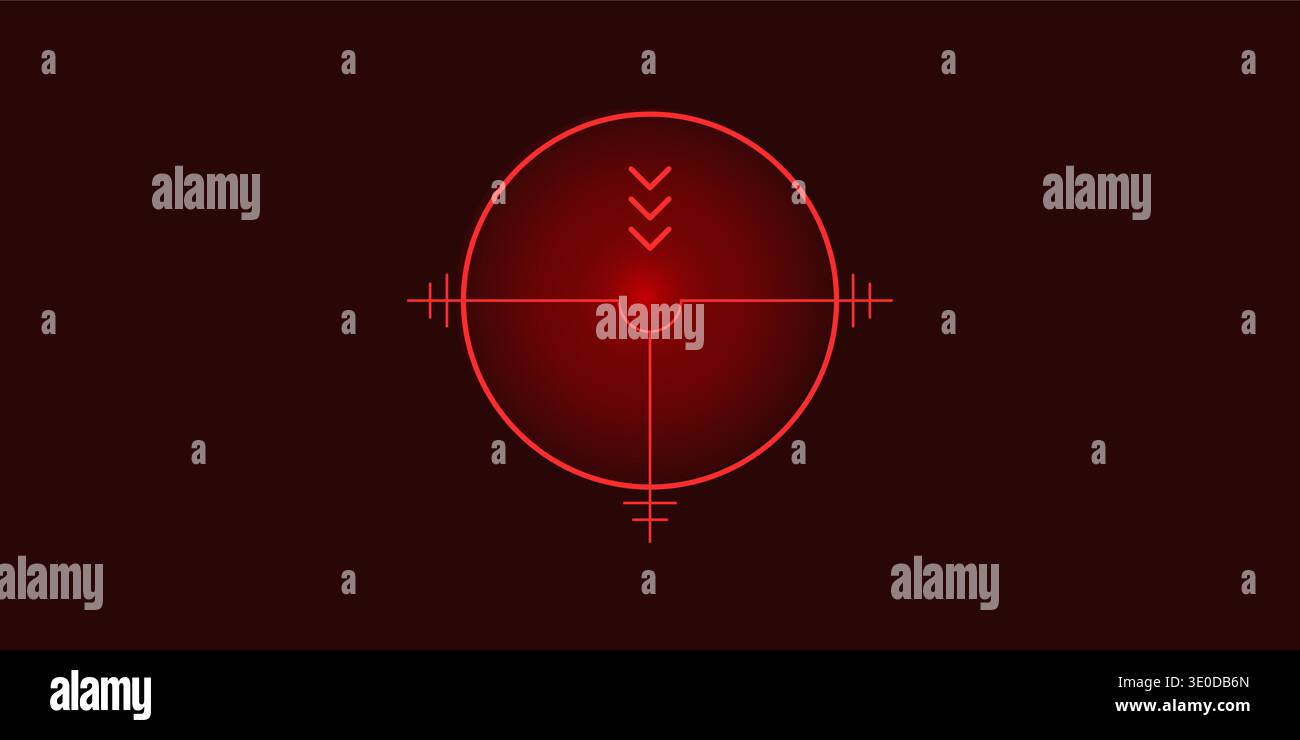 Crosshair Hud red. Glowing neon laser and light Hud icons. Various ...