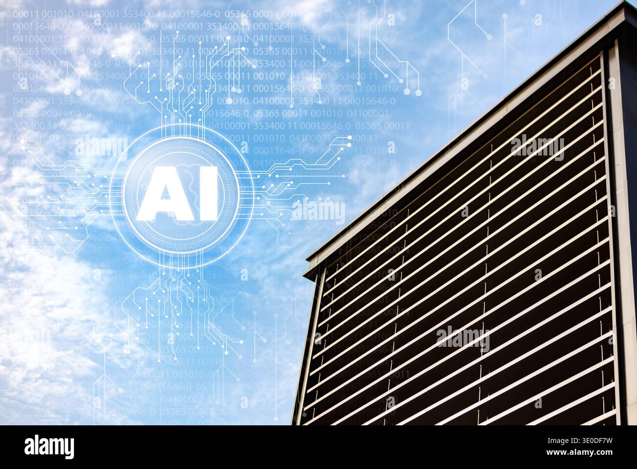 Modern building structure with artificial intelligence theme in urban ...