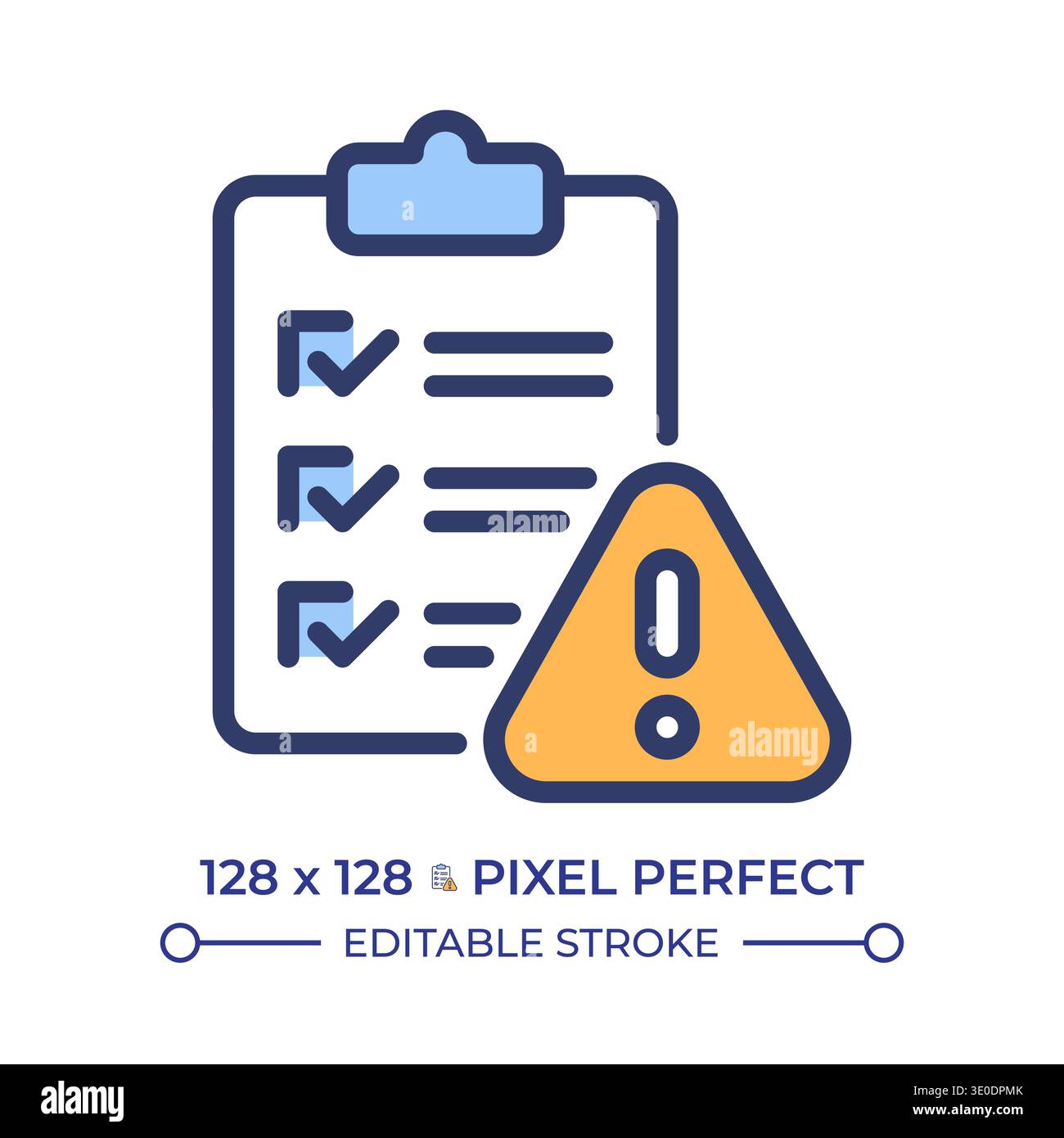 Risk assessment pixel perfect line color icon Stock Vector