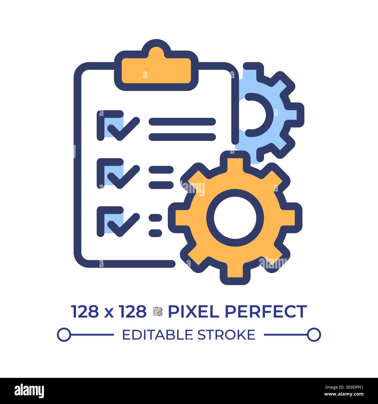 Survey process pixel perfect line color icon Stock Vector