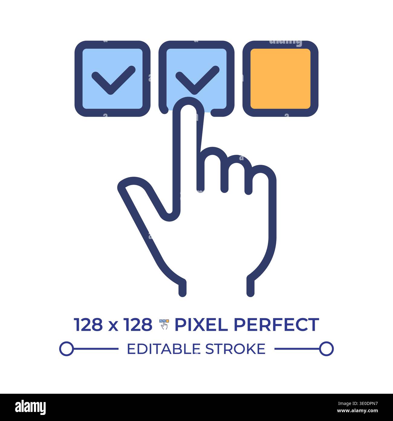 Multiple choice pixel perfect line color icon Stock Vector