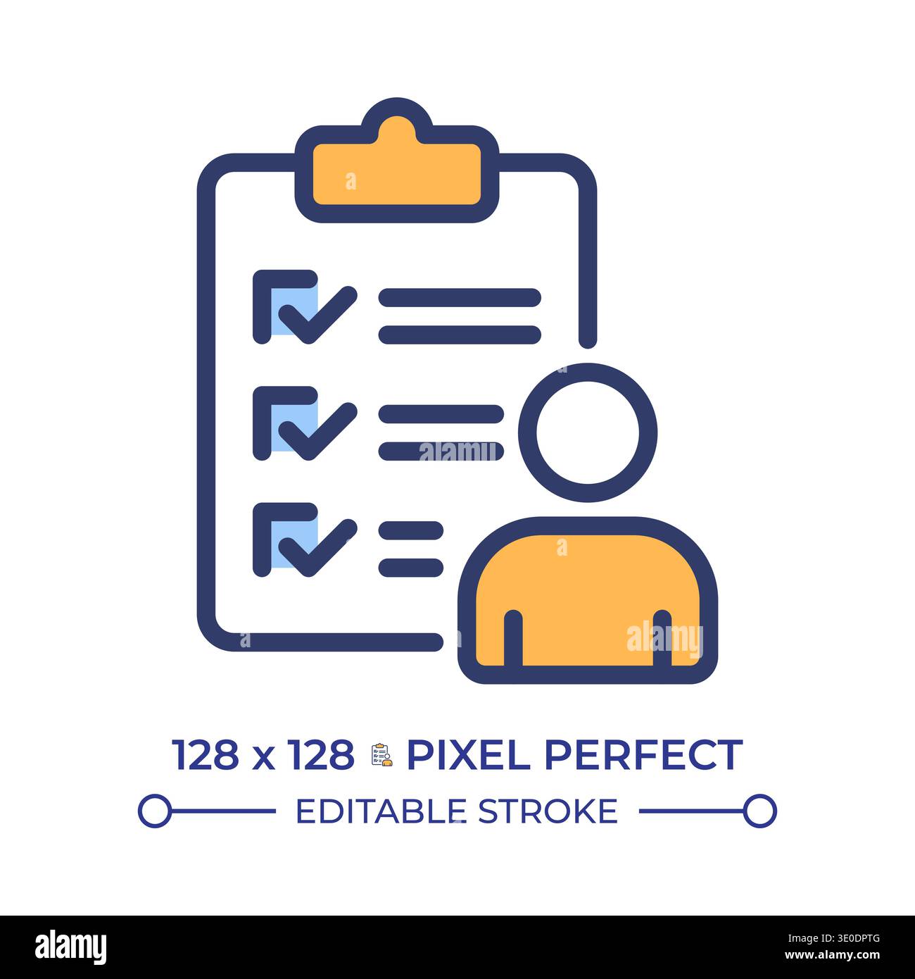 Respondent profile pixel perfect line color icon Stock Vector