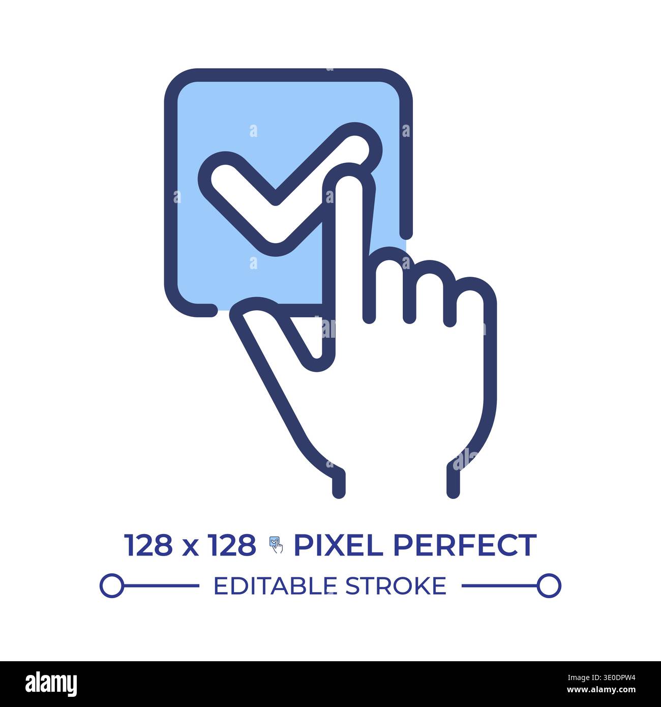 One choice pixel perfect line color icon Stock Vector