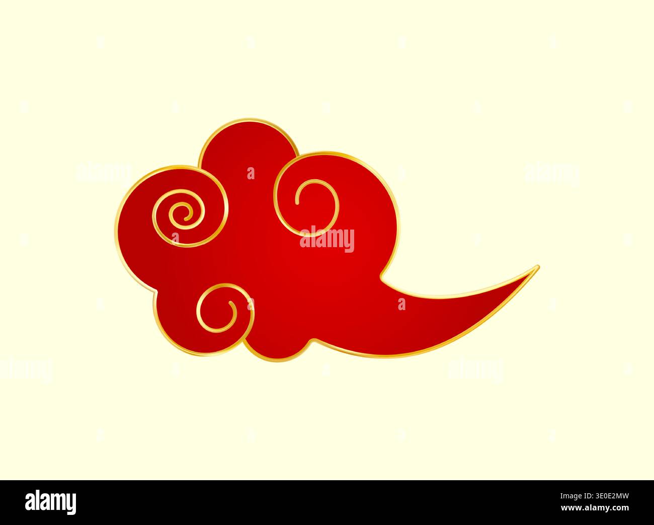 Red Gold traditional Chinese cloud. Luxury gradient element Stock Vector