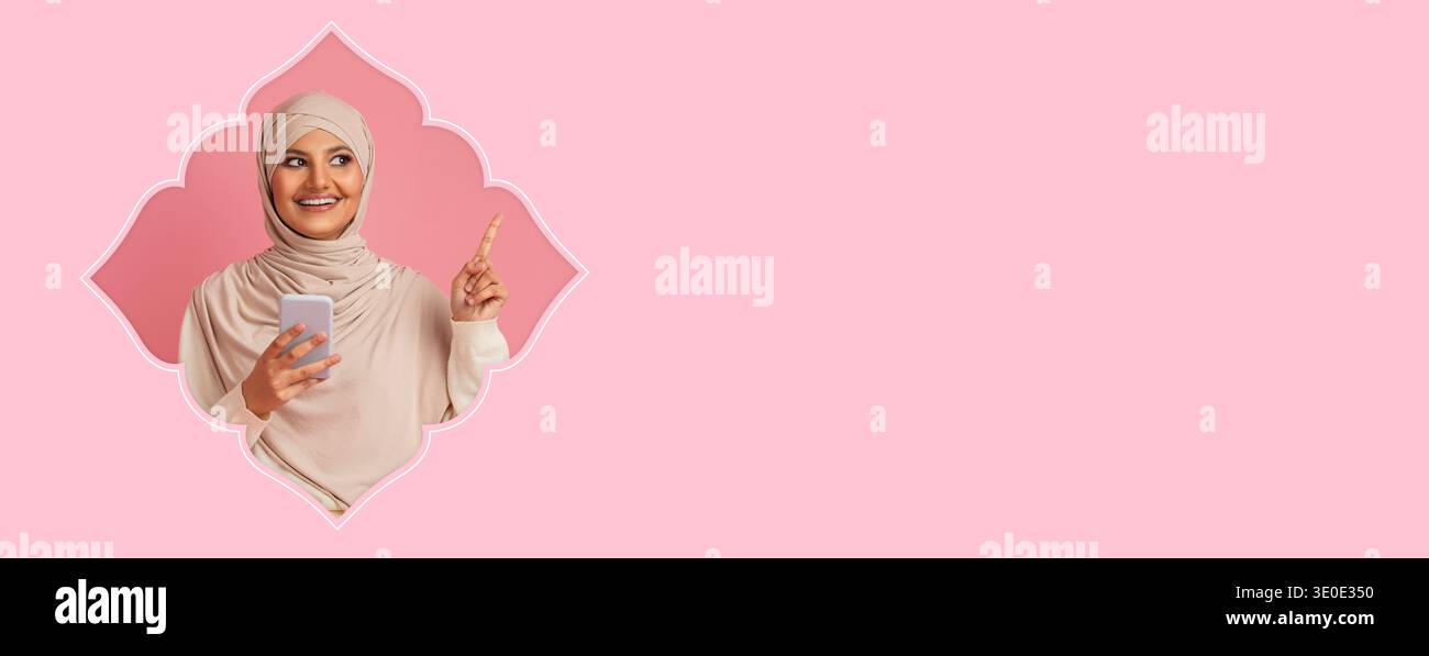 Young woman wearing pink hijab hi-res stock photography and images - Alamy