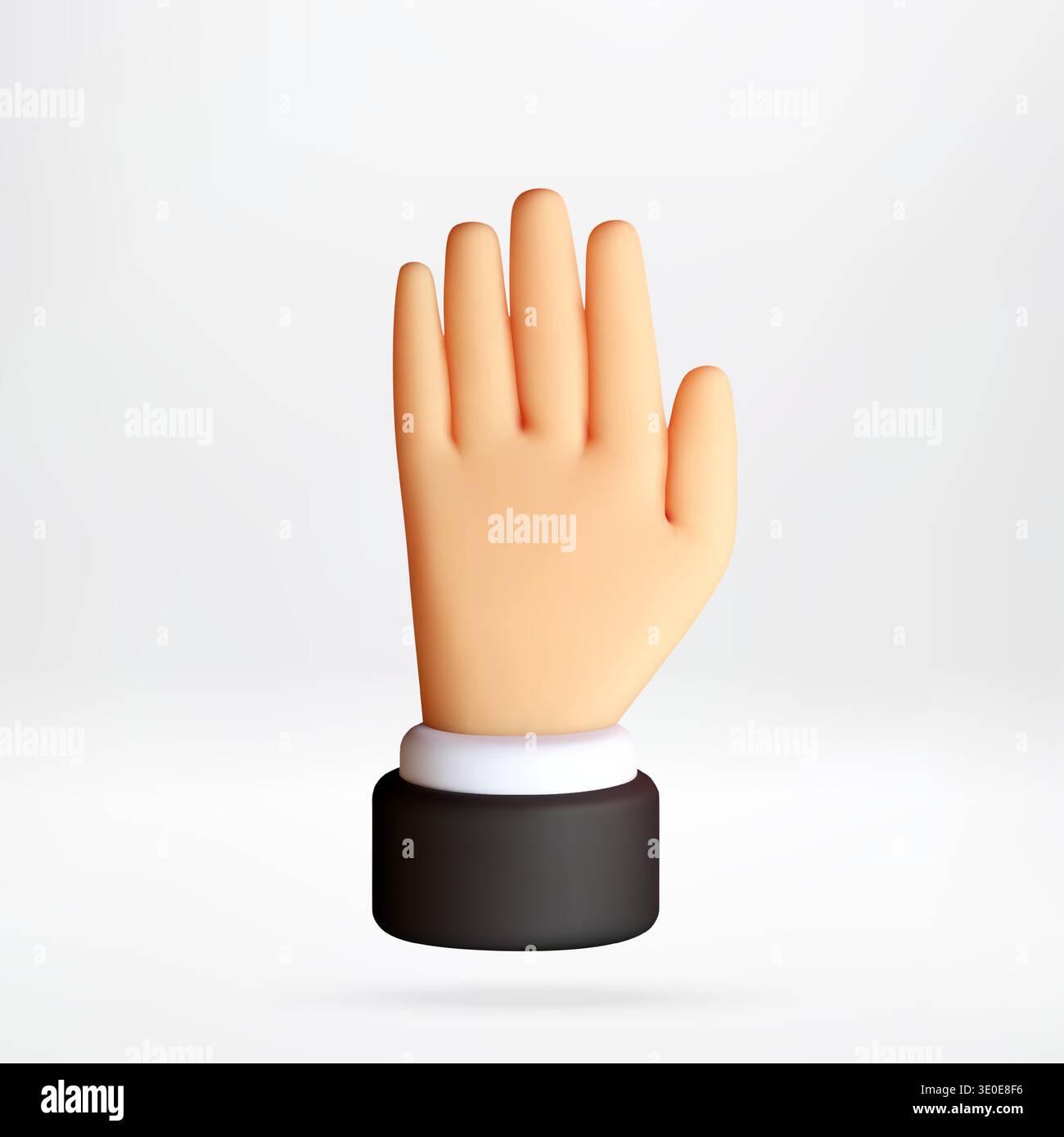 3D human hand showing open palm gesture. Stock Vector