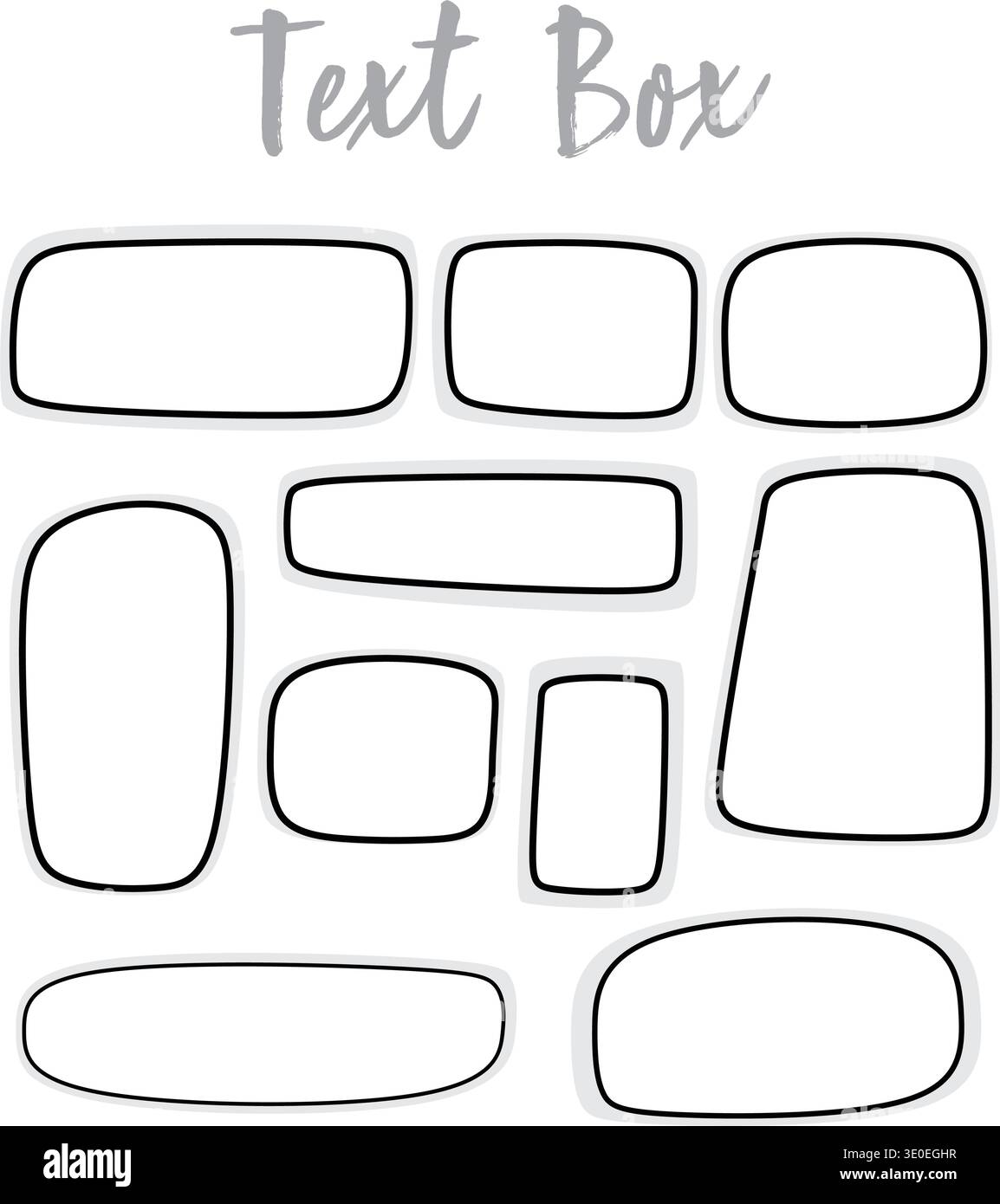 Colorful Rounded Rectangle Text Box Shape Set, Pastel Label Badge ...