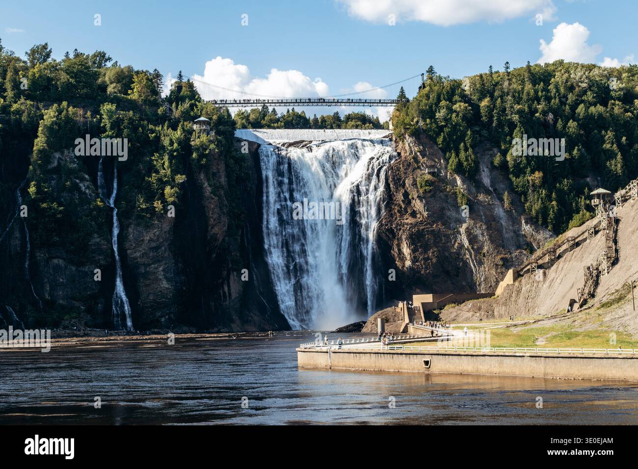 Montmorency Falls Waterfall With Suspension Bridge Observation montmorency-falls-waterfall-with-suspension-bridge-observation