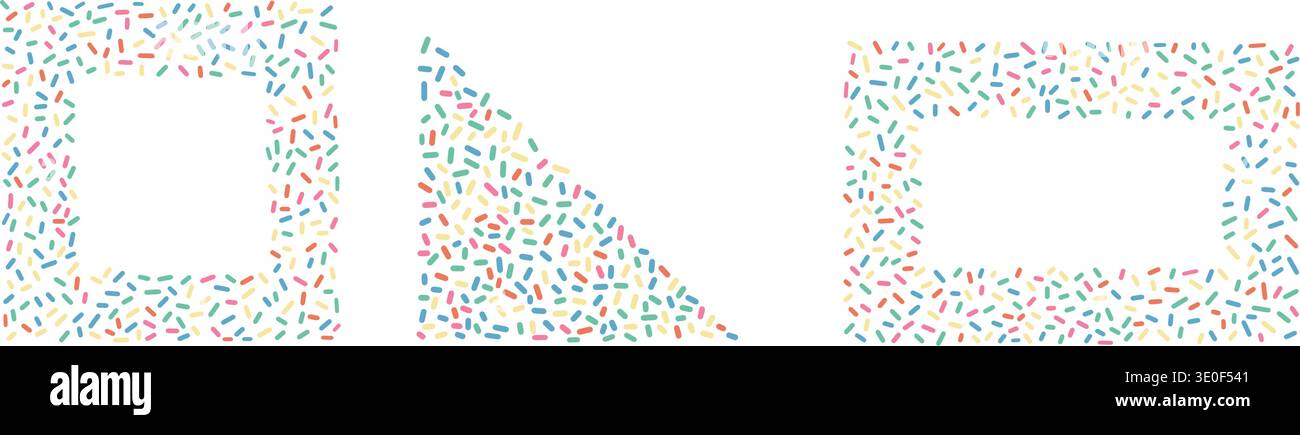 Simple sprinkle border with clean candy confetti, perfect for bakery ...