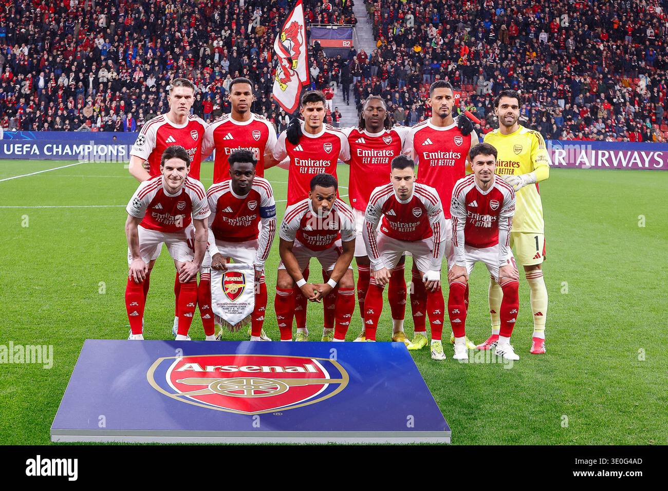 LEVERKUSEN, GERMANY - MARCH 11: Team photo Arsenal, Back Row (LR ...