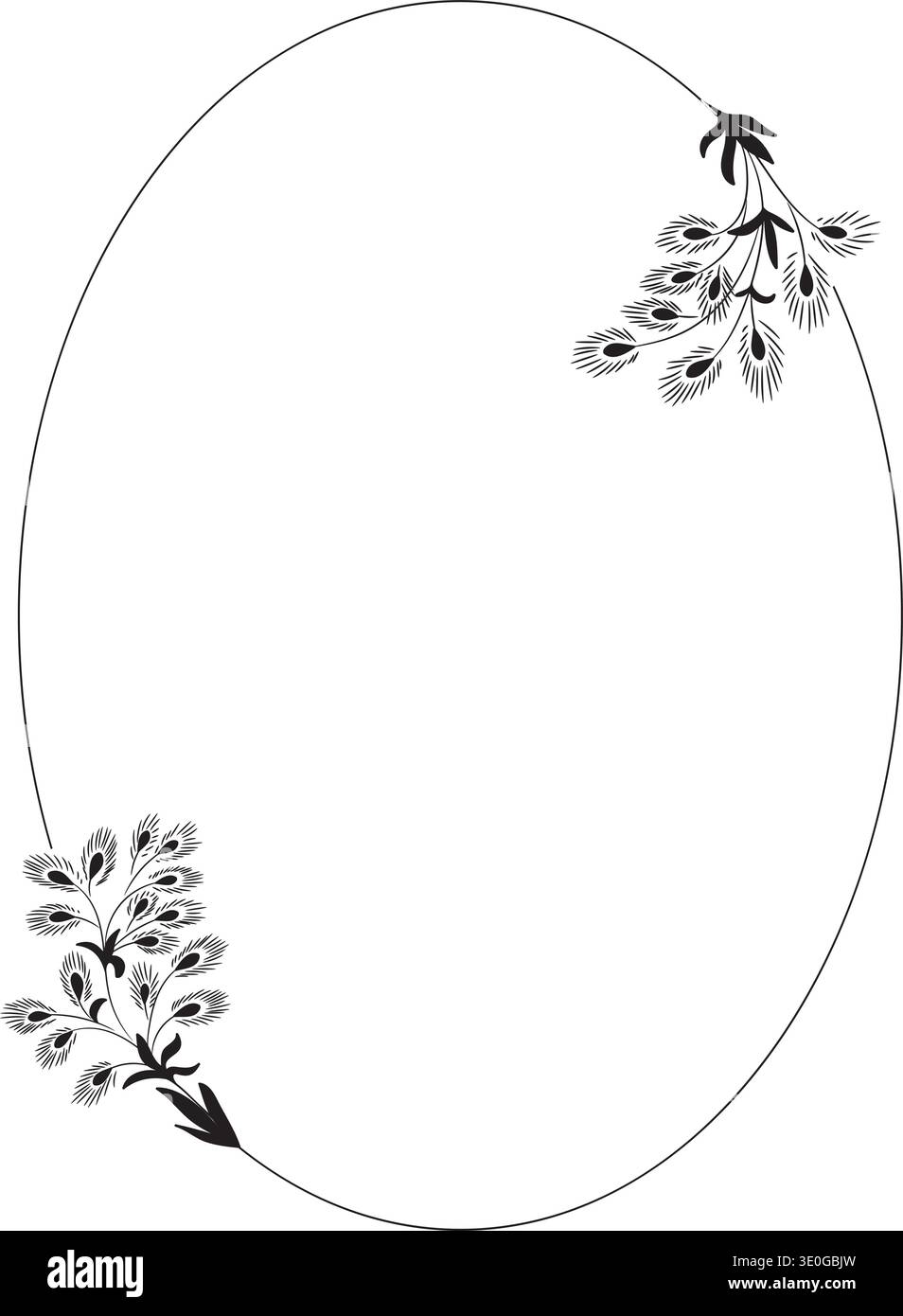 Elegant Vector frame with flower floral elements. Frame with botanical decorative elements. Stock Vector