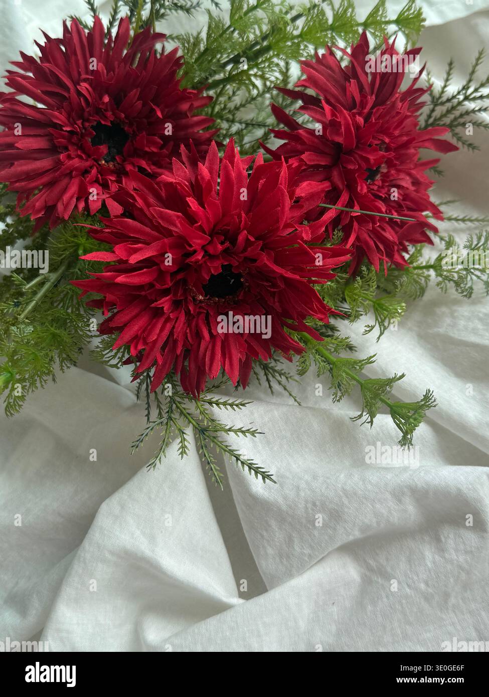 red gerbera flowers	Bouquet close up - Smartphone Captured Stock Image