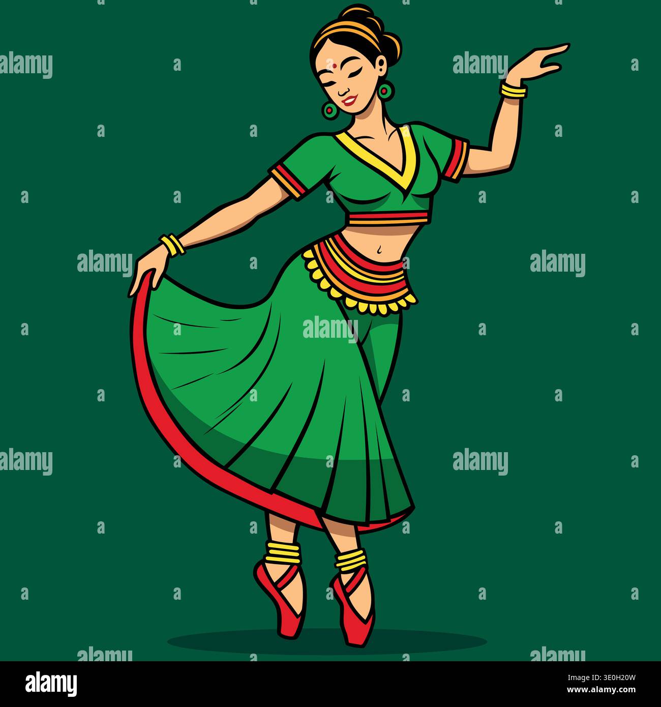 Green dress woman Stock Vector Images - Alamy