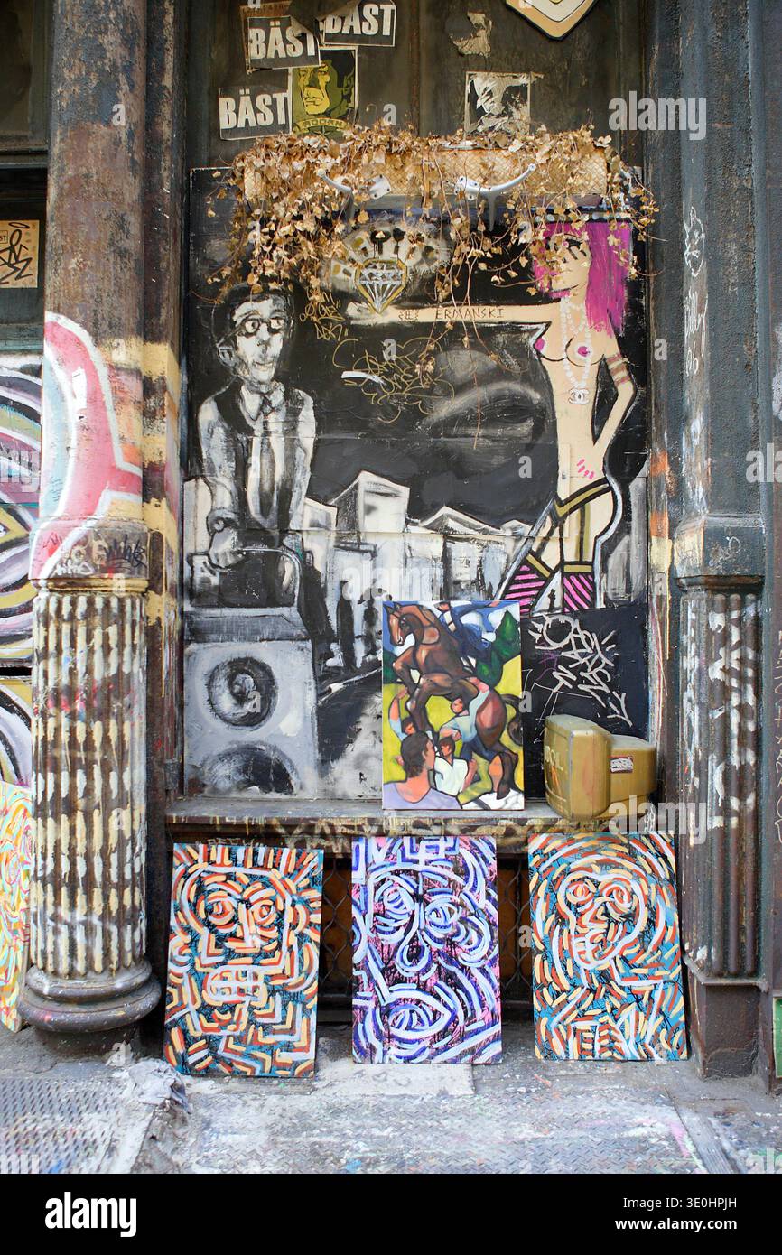 Street paintings by René Moncada (IATSE) and BÄST stickers in