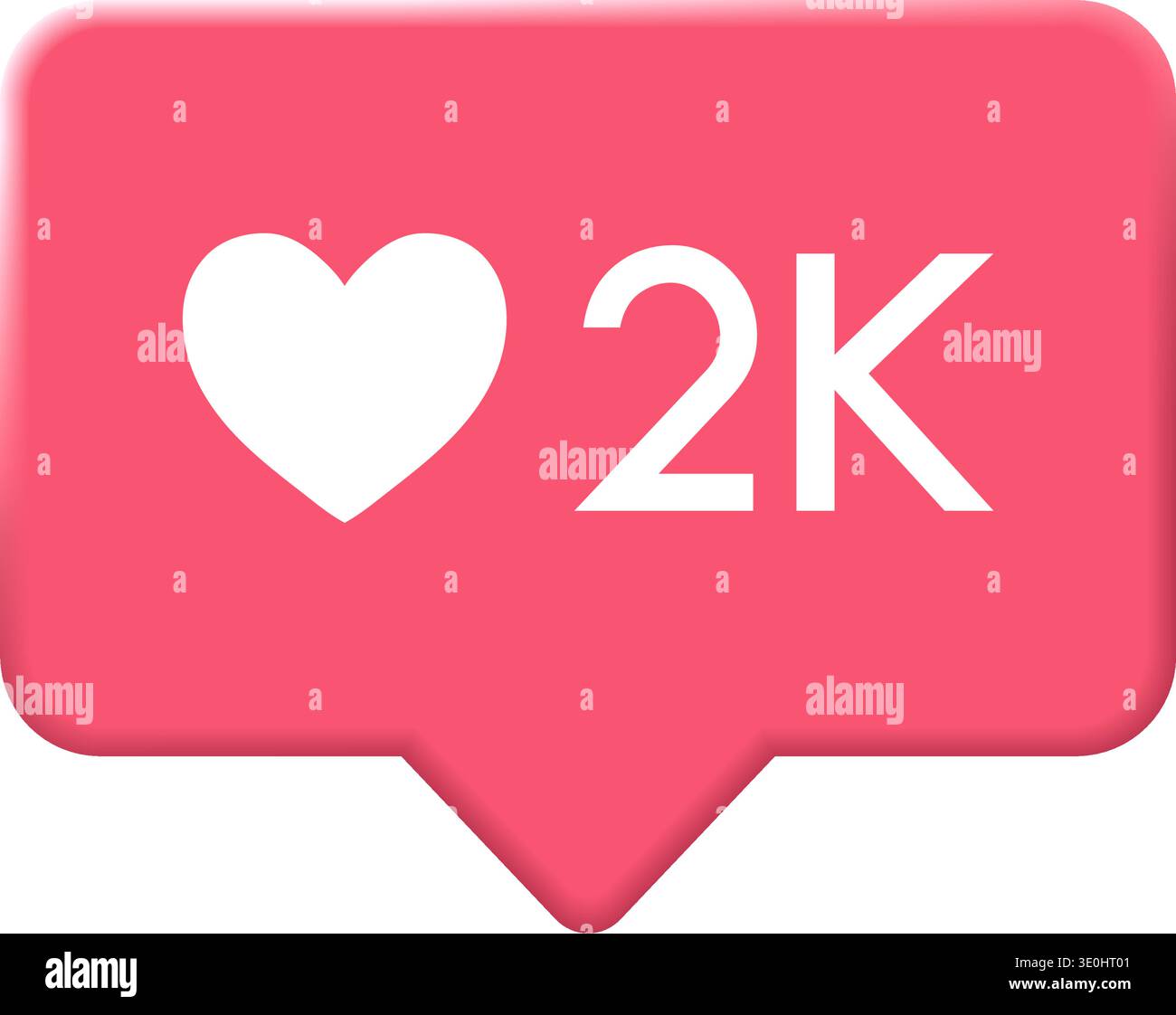3D Heart Like Count Notification Icon Isolated Vector Illustration Stock Vector