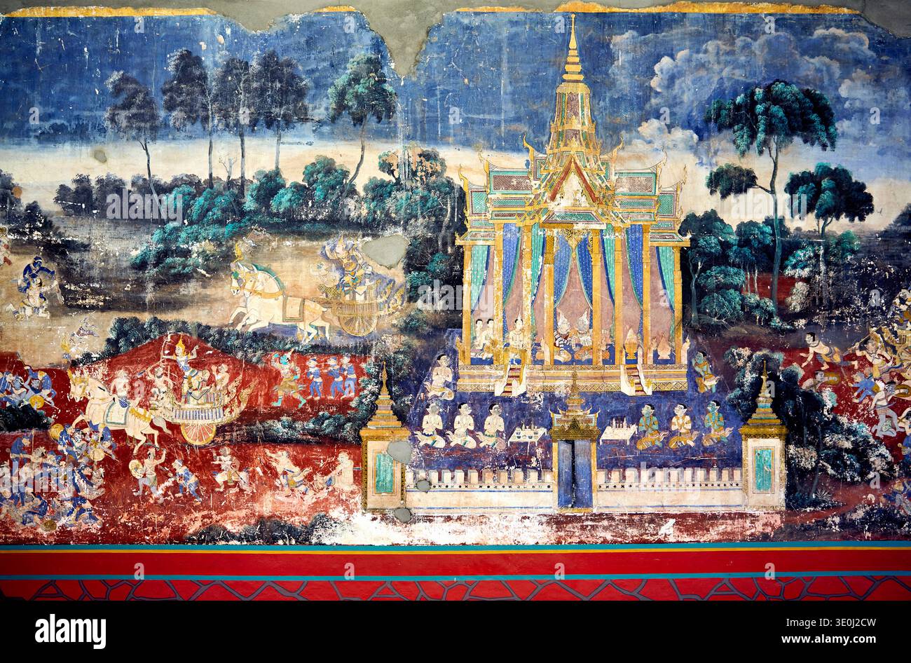 Mural displays temple scenes hi-res stock photography and images - Alamy