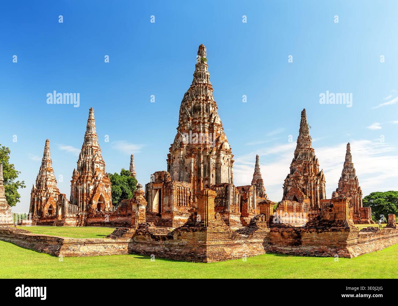 Historic Wat Chaiwatthanaram Temple Ruins In Ayutthaya Thailand historic-wat-chaiwatthanaram-temple-ruins-in-ayutthaya-thailand