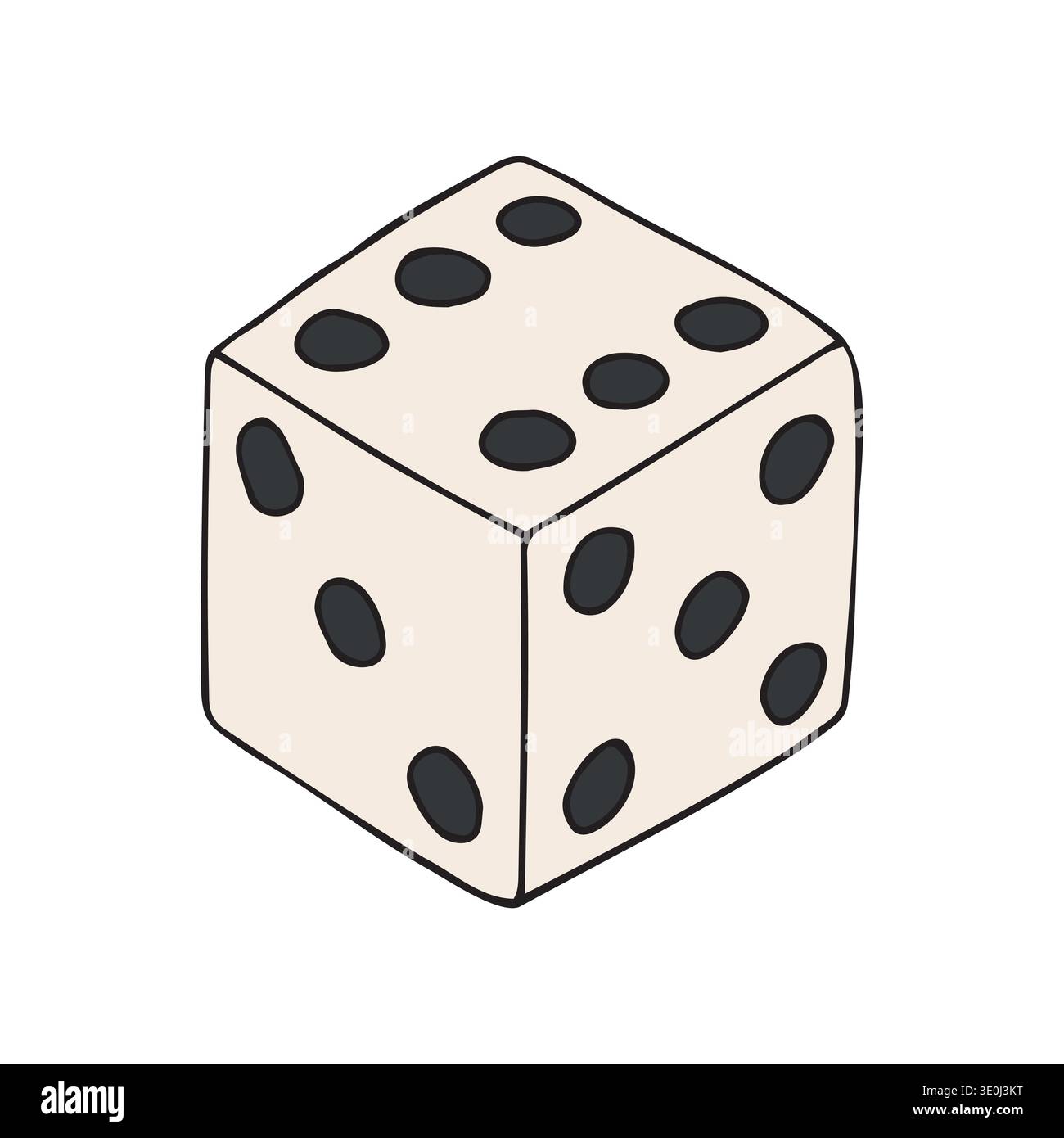 Vector hand drawn sketch doodle colored dice isolated on white background Stock Vector