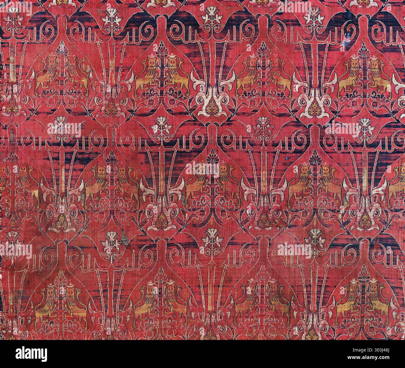 This fragment of textile artwork from the 14th century features a ...
