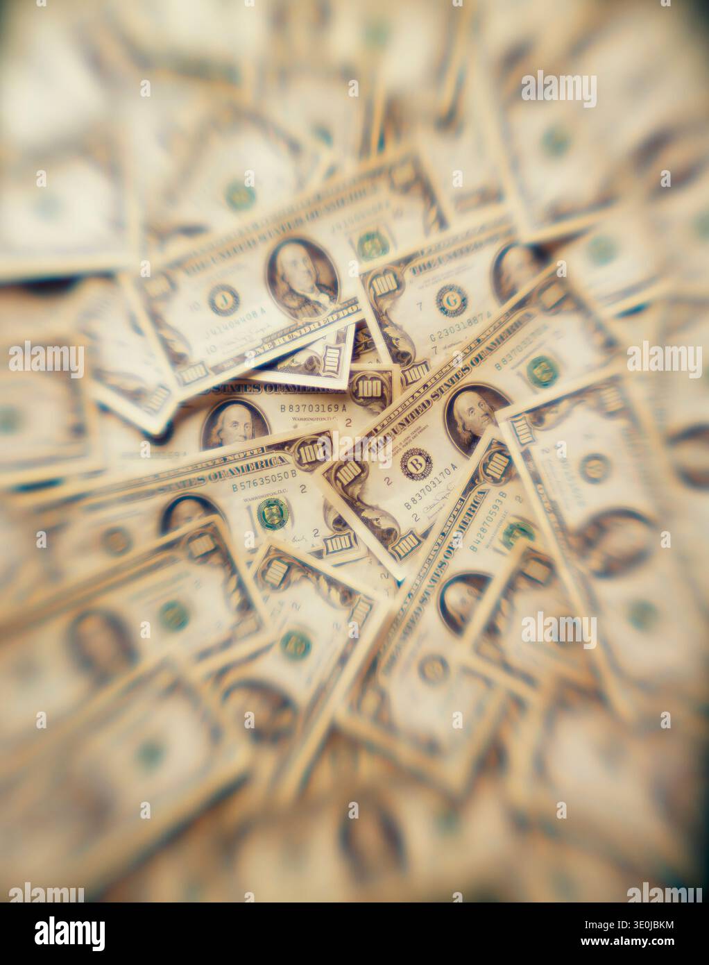 Zoomed in view of US Dollars Stock Photo
