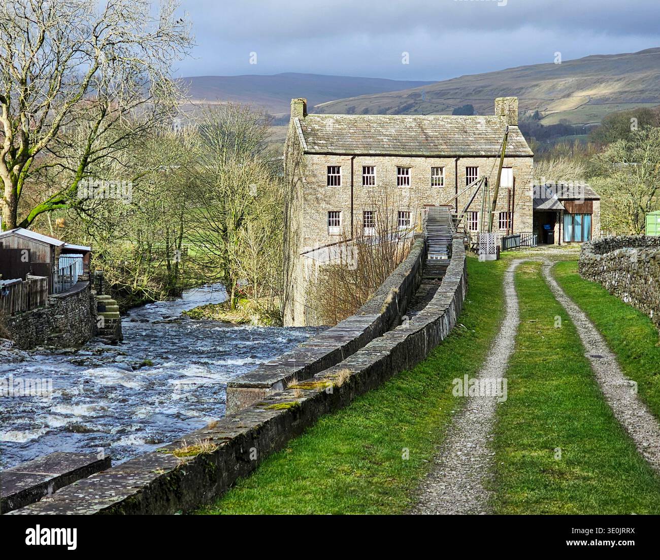 Gayle Mill, Wensleydale, Yorkshire Dales, North Yorkshire.  The restored mill is open for tours. - Smartphone Captured Stock Image