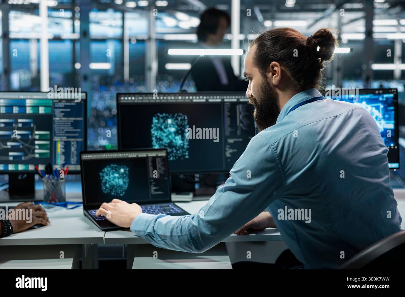 Data center software developer running simulations for AI driven ...