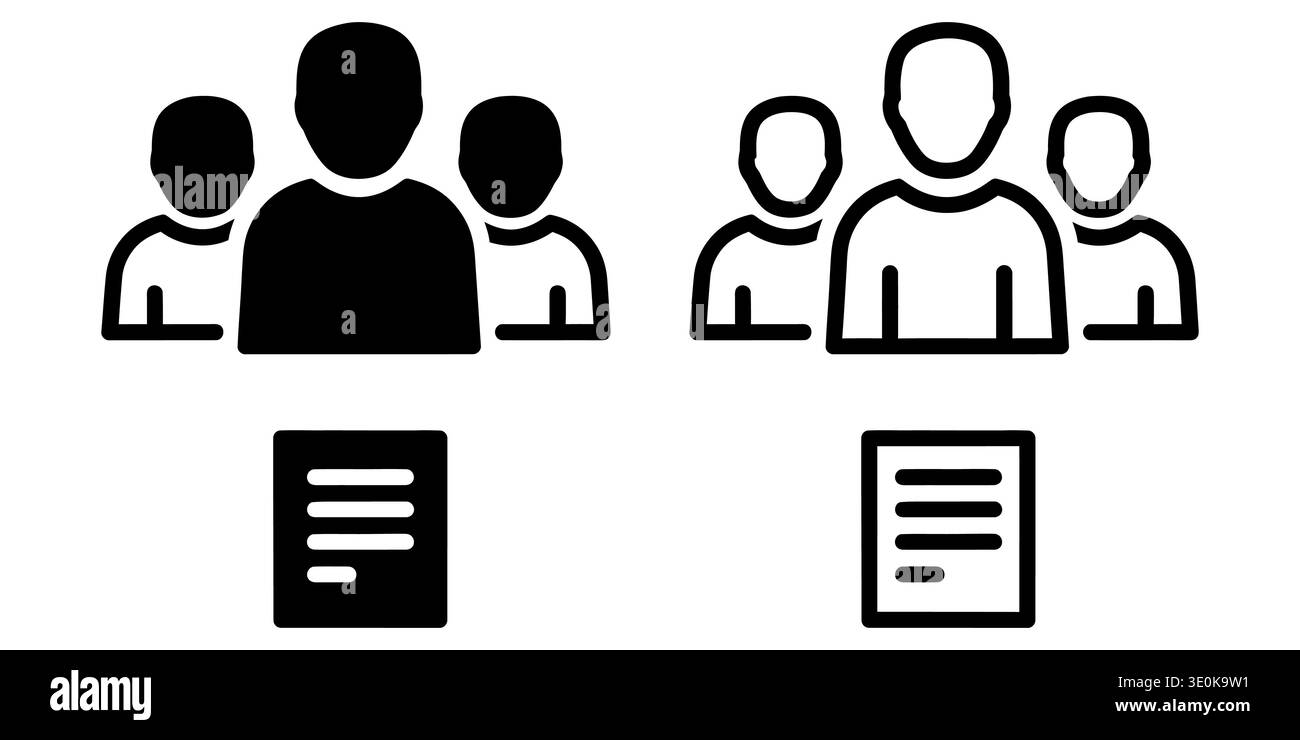 Simple icons representing groups and documents Vector Stock Vector ...