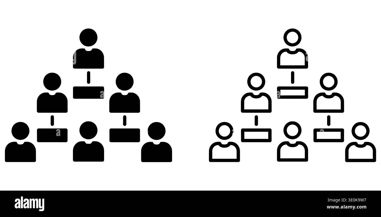 Hierarchical and flat organizational structures compared Vector Stock Vector