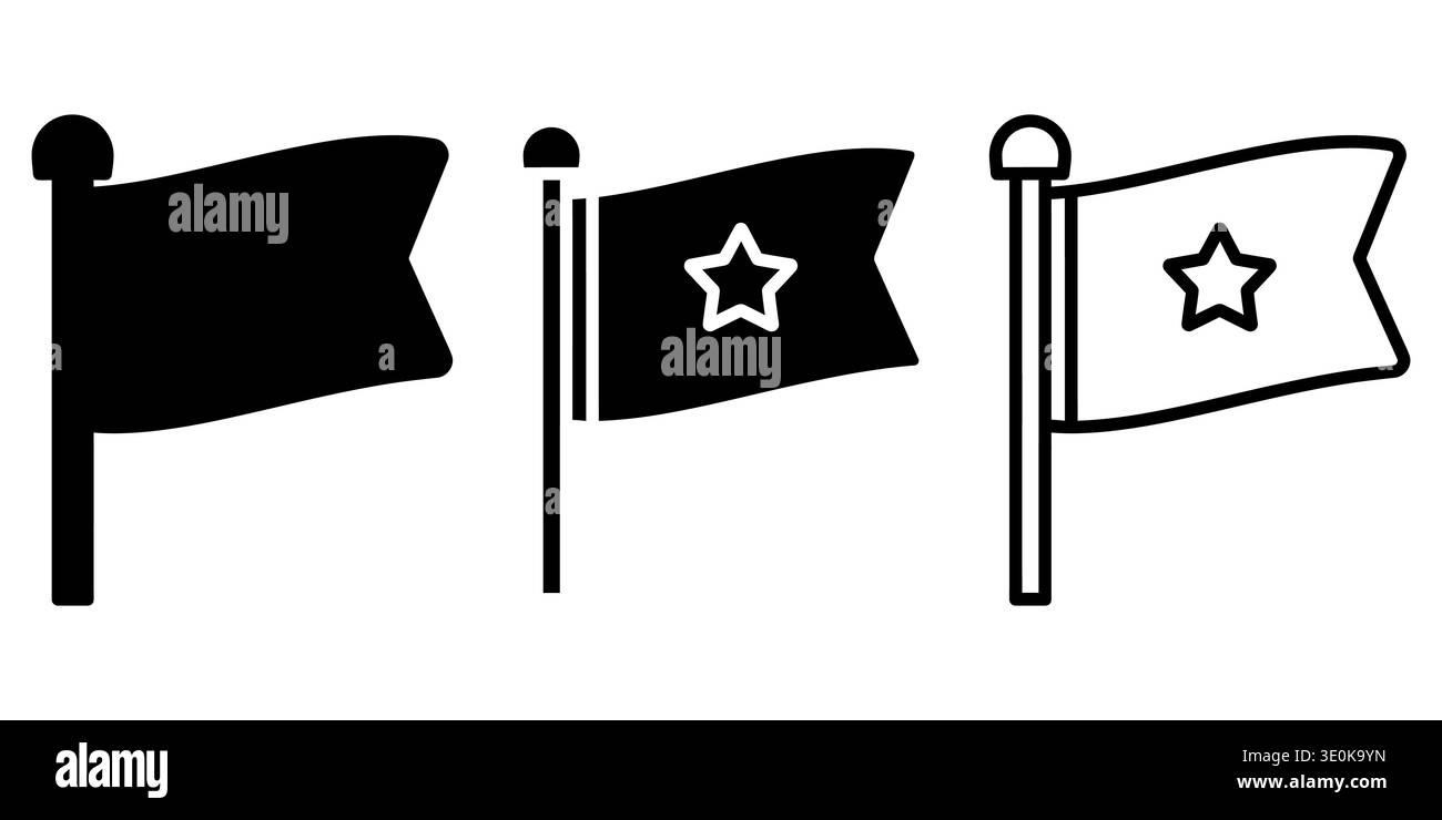 Three flags with different designs and colors Vector Stock Vector Image ...