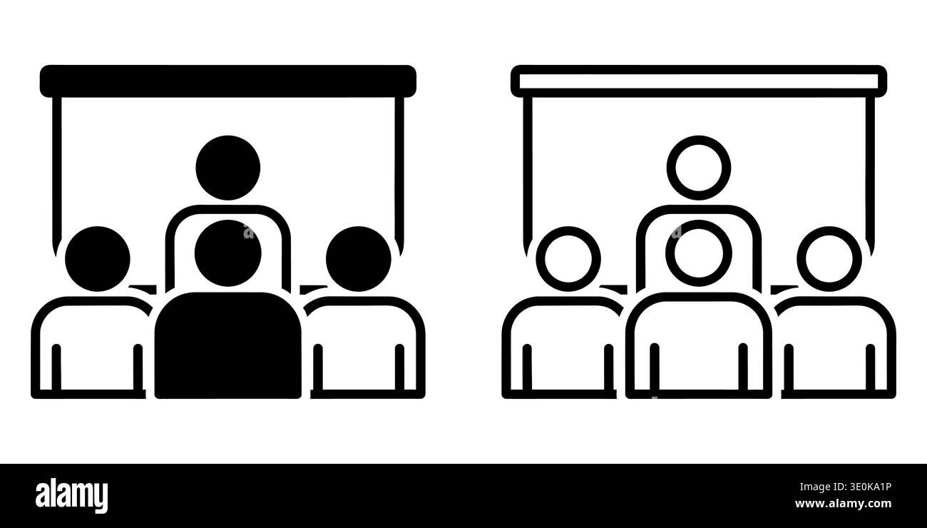 Audience listening to presentations in two different styles Vector Stock Vector