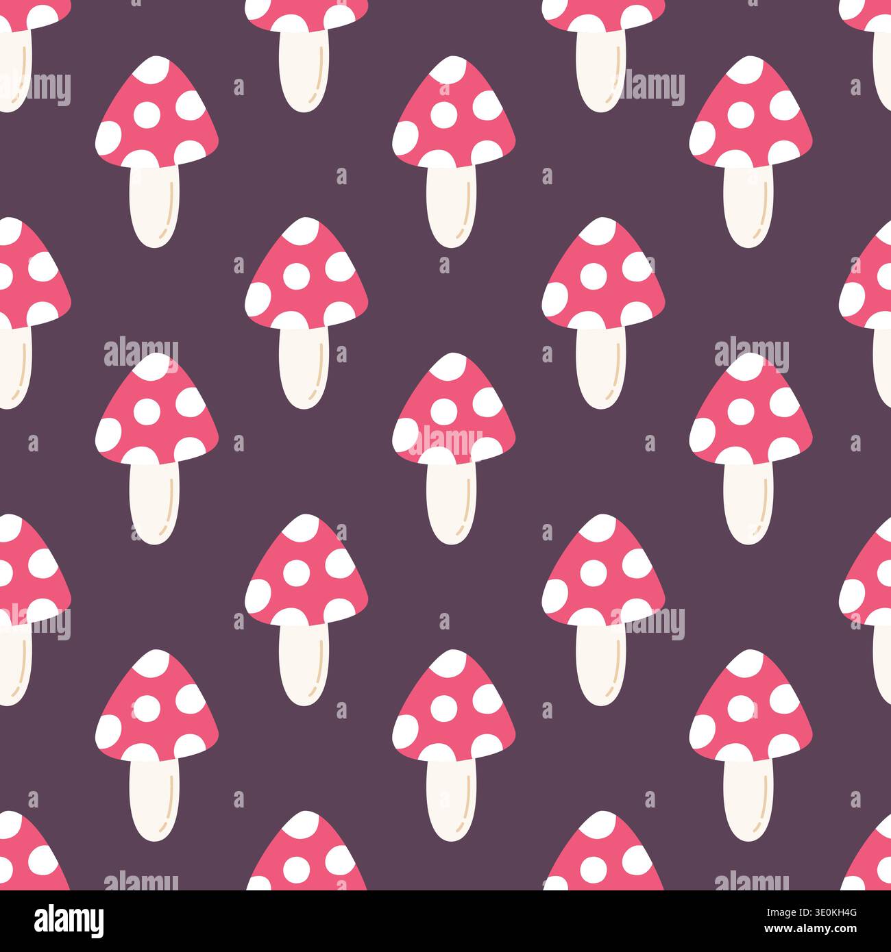 Mushroom seamless pattern. Cute hand drawn toadstool vector illustration. Whimsical forest fungus repeating background for textile, fabric, nursery Stock Vector