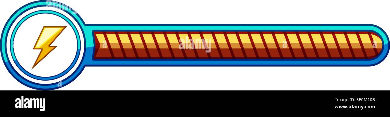 Game energy bar full power progress icon Stock Vector