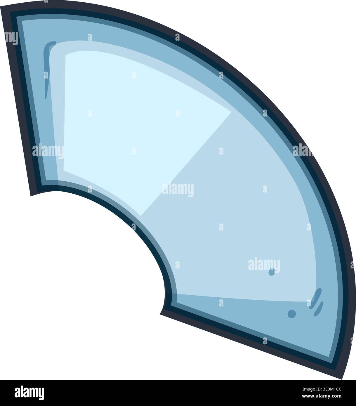 Curved quarter circle displaying flexible screen concept technology Stock Vector