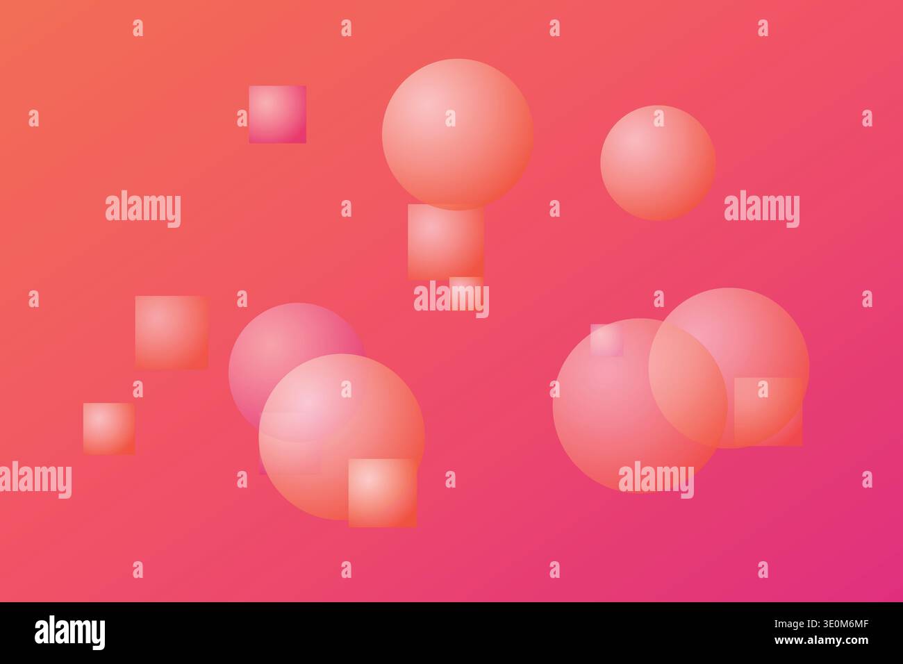 3D Magenta Orange Glowing Geometry Background Stock Vector