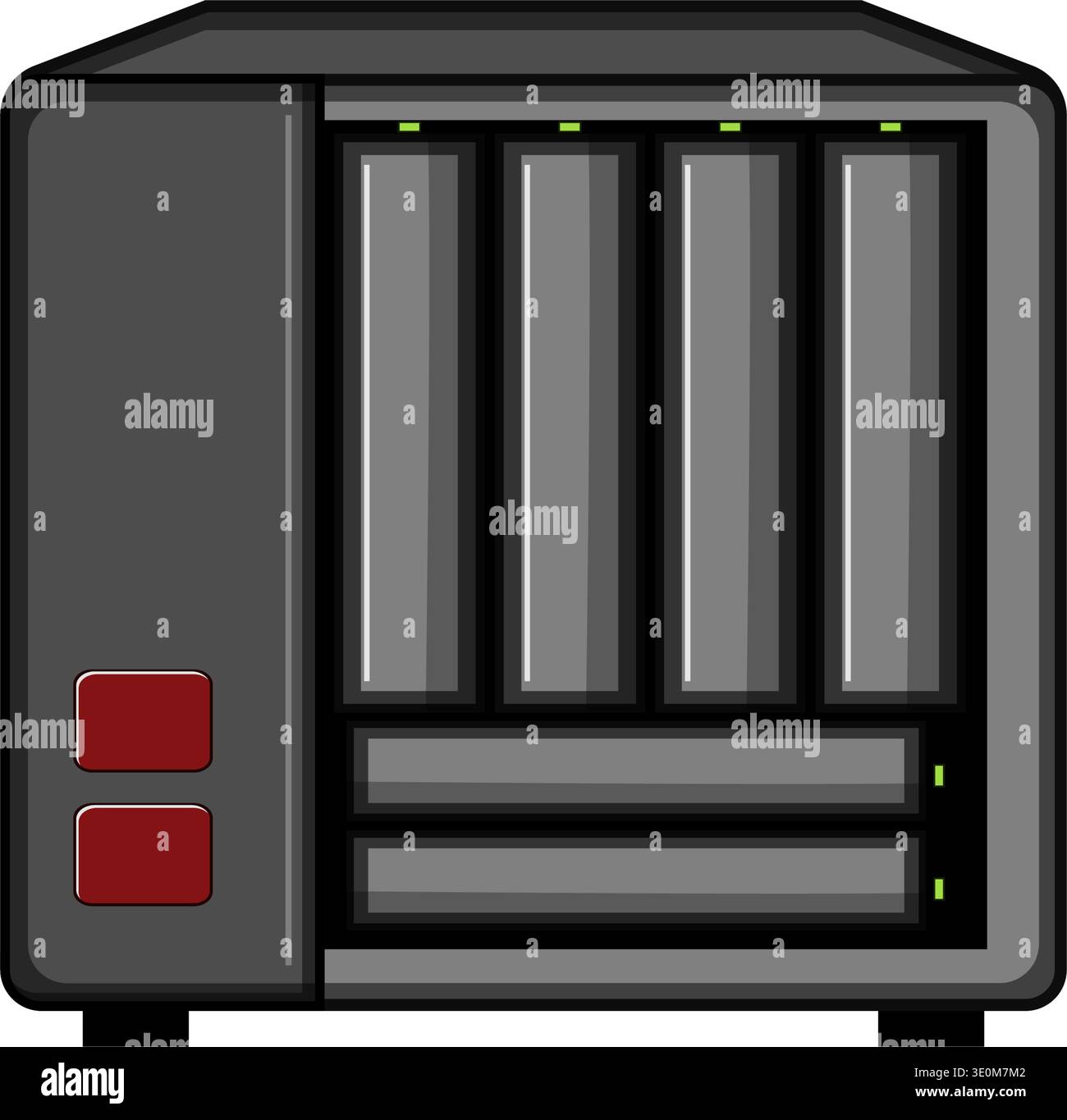 Network attached storage device for data server Stock Vector